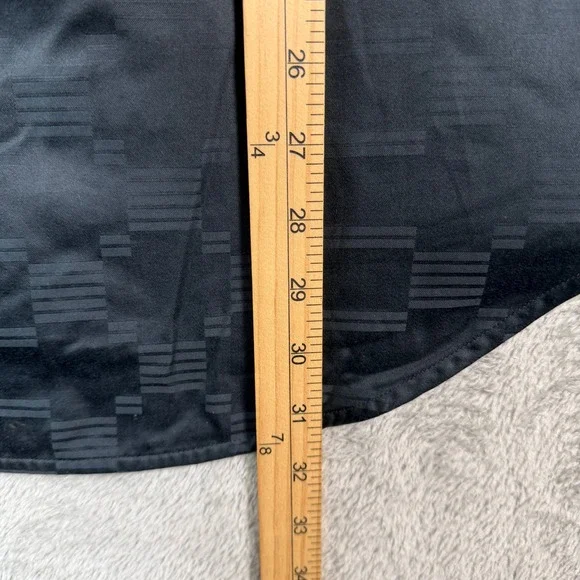 Robert Graham Button Down Shirt Mens Medium Black Satin Pleated Flip Cuff Party - Picture 8 of 10